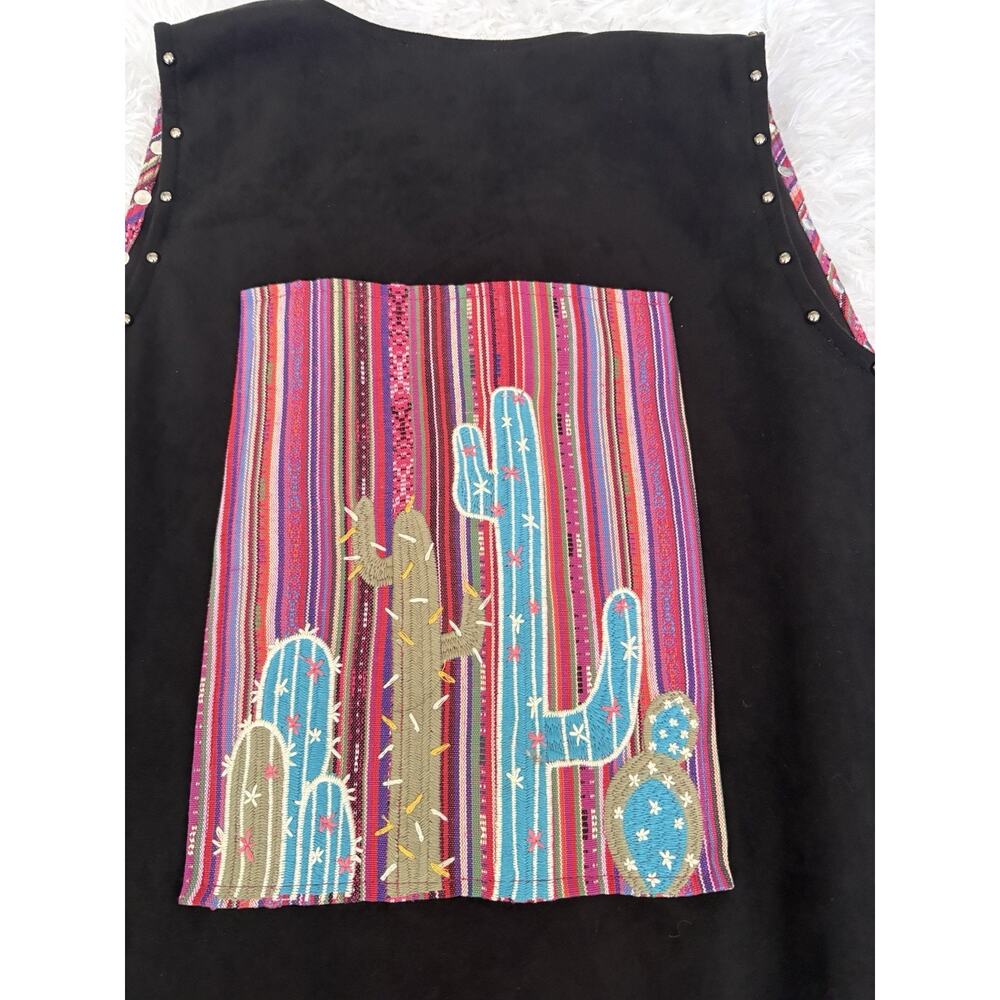 Andree My Unit S Black Cactus Fringe Suede Vest. Fun, Great Qual & Condition - Picture 9 of 14
